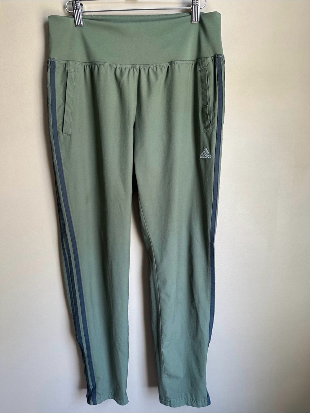 adidas Olive Green Joggers with Dark Green Side Stripes